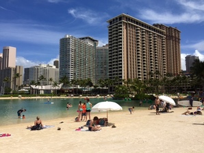 Hawaii, Oahu, Waikiki, beachfront